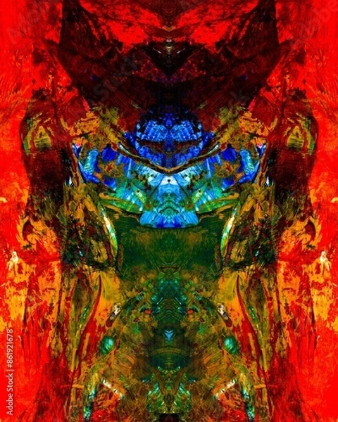 Obraz Hand painted abstract colorful artwork. Modern painting. Abstract colorful paint grunge background. Colored artistic paint wallpaper.