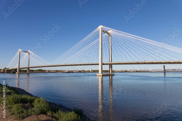 Obraz Cable Bridge Kennewick Washington