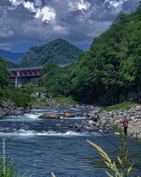 Obraz river in the mountains