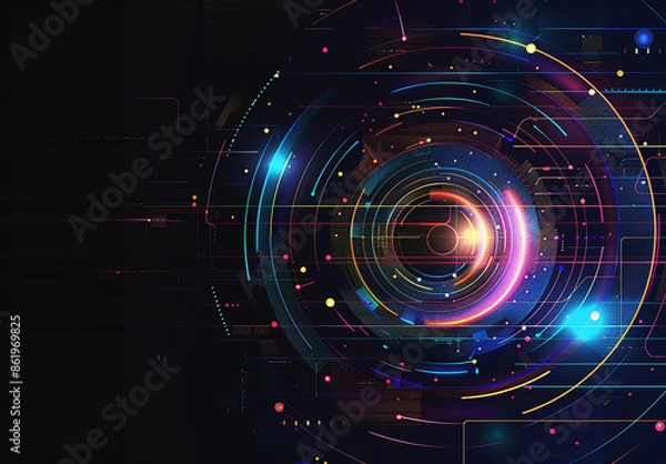 Obraz Abstract Technology Network Background Illustration