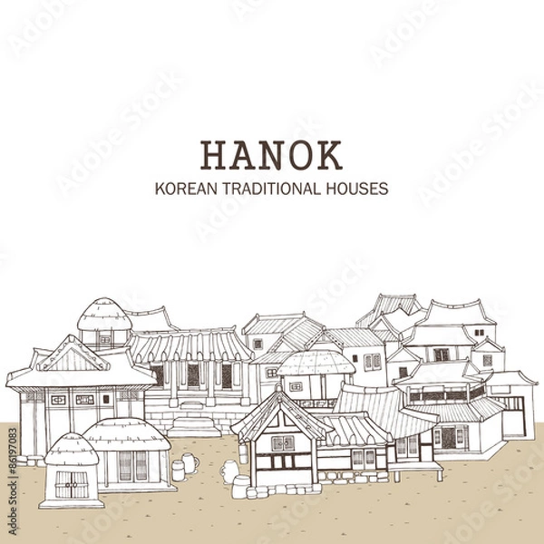 Obraz Korean traditional houses E