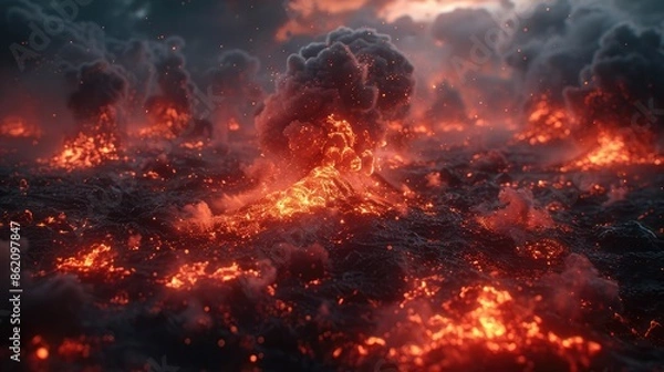 Fototapeta Transform your screen with mesmerizing hd wallpapers, Abstract background with hot fire moving shapes  