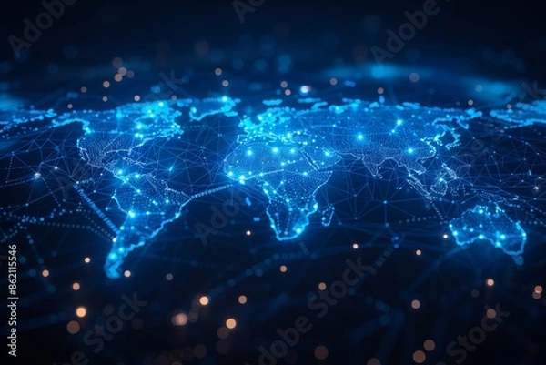 Fototapeta photo of Global Network Connectivity and Cyber Technology