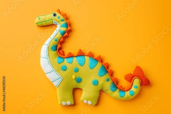 Fototapeta dinosaurus  Brachiosaurus, Dinos Saurus embroidered doll, cute, adorable for toddlers