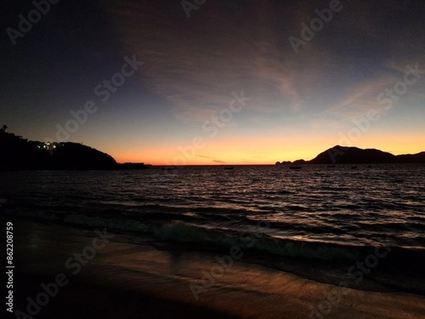 Fototapeta sunset on the beach