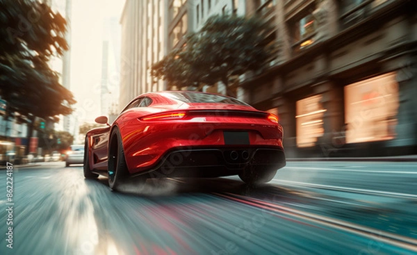 Fototapeta Sportcar in the city