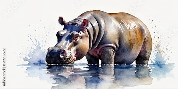 Obraz hippopotamus in water