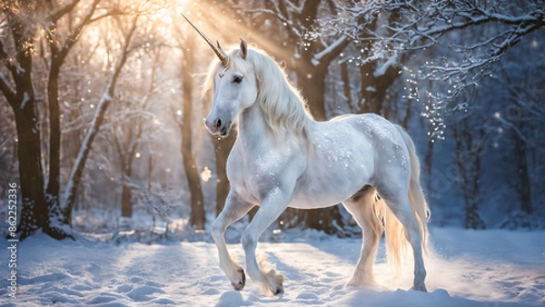 Obraz Unicorn. The legendary creature in Greek mythology.
