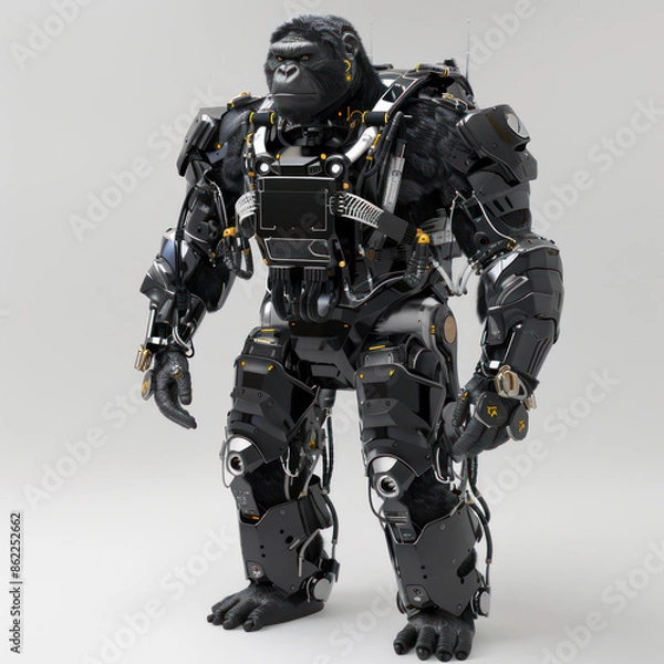 Fototapeta A kingkong With Robot Armor Military 3D Models