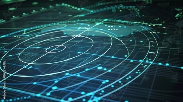 Fototapeta Futuristic Digital Network Concept Illustration