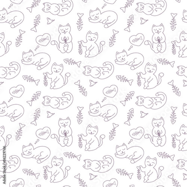Fototapeta cats pattern