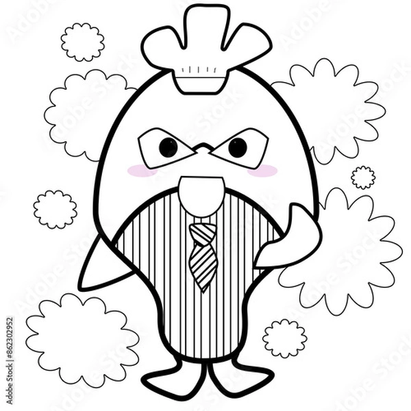 Obraz Background pattern, black lines, lines, background, icon, notebook, vector, symbol, line, design, decoration, cartoon, element, paper, letter, animal, coloring book