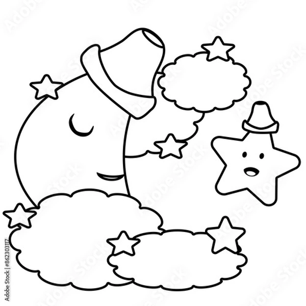 Obraz Background pattern, black lines, lines, background, icon, notebook, vector, symbol, line, design, decoration, cartoon, element, paper, letter, animal, coloring book