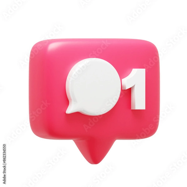 Obraz 1st Comment Notification 3d Icon