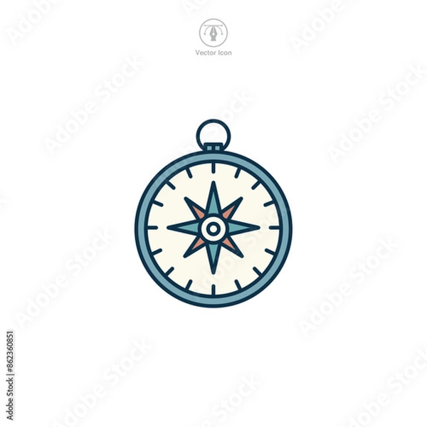 Fototapeta Compass Icon symbol vector illustration isolated on white background
