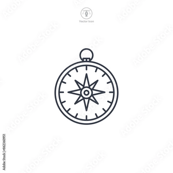 Fototapeta Compass Icon symbol vector illustration isolated on white background
