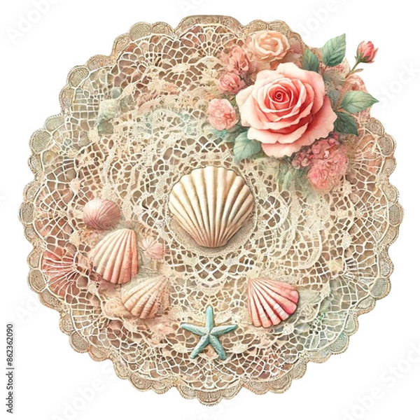 Obraz Doily Lace Rose flower