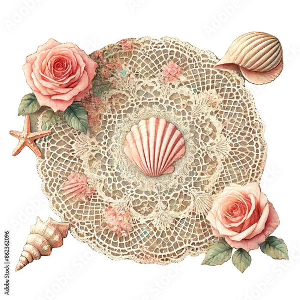 Obraz Doily Lace Rose flower