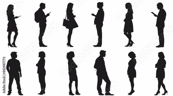 Obraz シルエットアイコン 人物 横向き