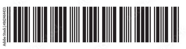 Obraz  Barcode icon. Barcode vector icon. Simple fake bar code. Bar code for web design. Barcode product distribution icon. Vector illustration  isolated on white background.Business concept barcode .