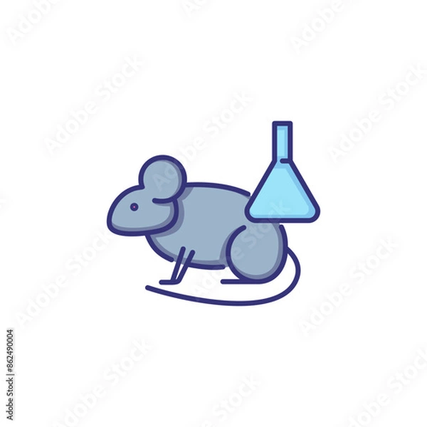 Fototapeta Experiment line icon. Science, biology, investigation. Science concept. Vector illustration for topics like science, investigation, biology