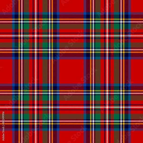 Fototapeta Tartan Plaid colored seamless pttern,EPS 10.