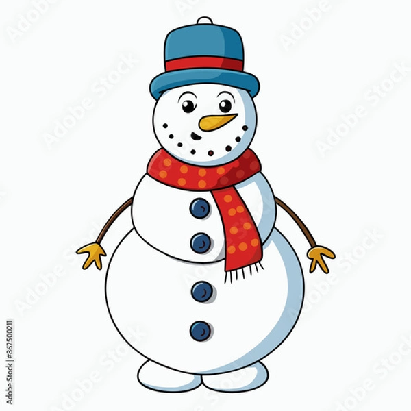 Obraz vector illustration of snowman