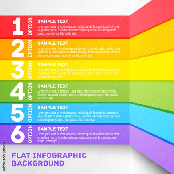 Fototapeta Modern colorful flat designed option template. For infographics