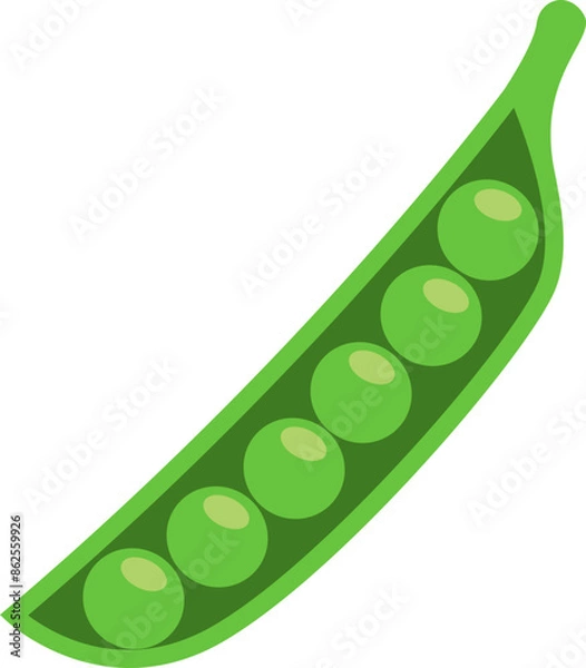 Obraz Pea Vegetable Flat Sticker Design
