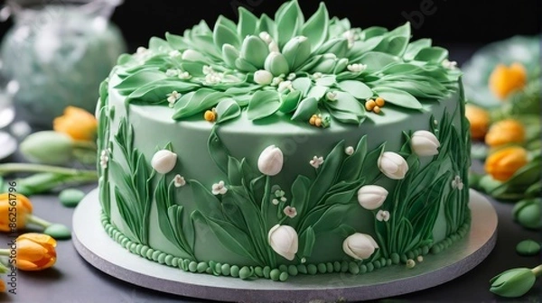 Obraz Elegant Spring Floral Cake