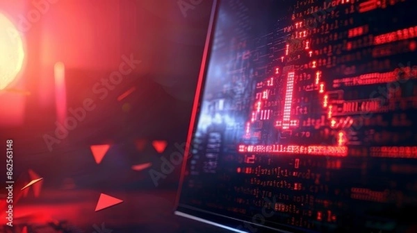 Fototapeta Warning pop-up computer screen of system has been hacked after cyber attack on computer network, internet virus, hacker, data theft.