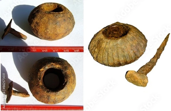 Obraz Two medieval maces on a white isolated background
