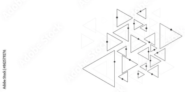 Obraz Vector White background with triangles pattern and hexagon.