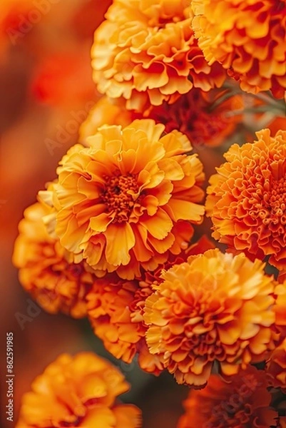 Obraz close-up of marigold flowers. Selective focus