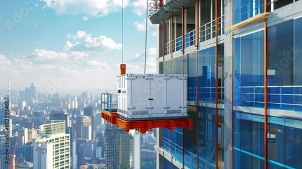 Obraz city constructions, blue sky, prosper