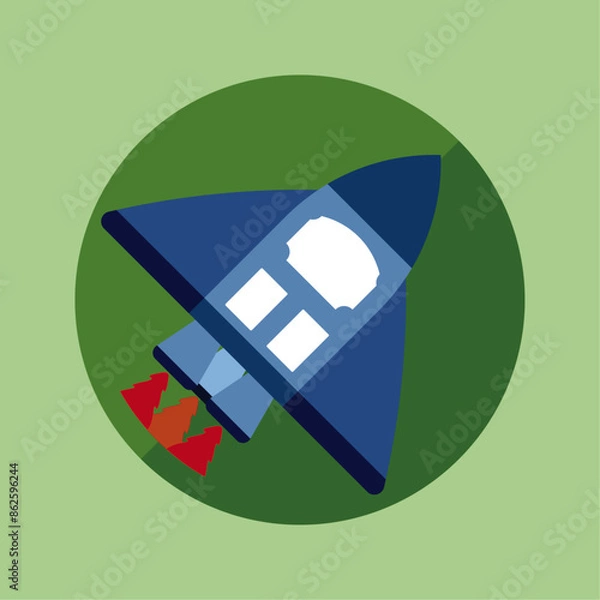 Fototapeta Spacecraft Flat Icon