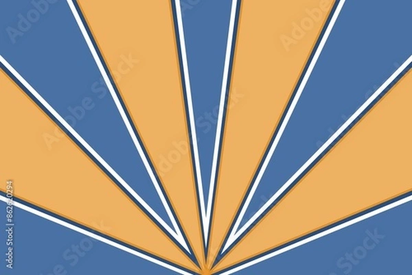 Fototapeta Yellow light cartoon background on blue background