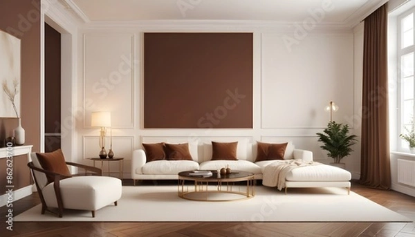 Obraz Photo interior modern design room 3d illustration