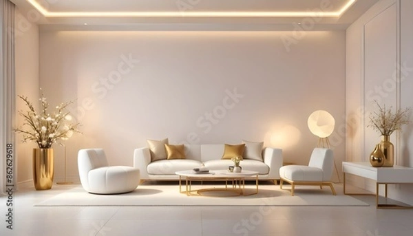 Fototapeta Photo interior modern design room 3d illustration
