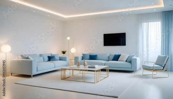 Fototapeta Photo interior modern design room 3d illustration
