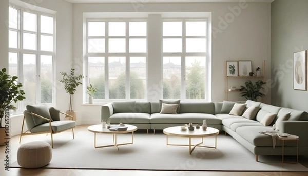 Fototapeta Photo interior modern design room 3d illustration