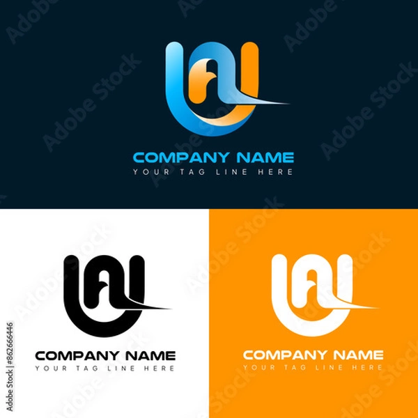 Obraz UA Letter Mark Logo