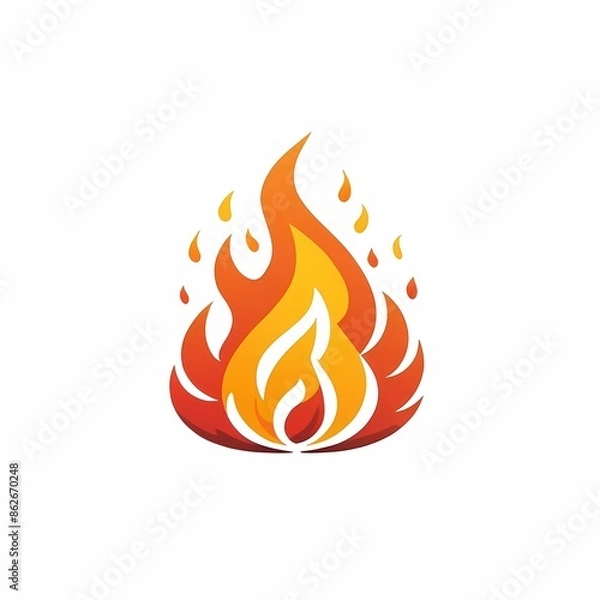 Obraz fire icon on a white background