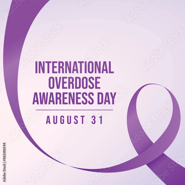Fototapeta International Overdose Awareness. Flat art Design. Vector flat design. Flat vector ribbon. Good for usage template. eps 10.