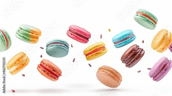 Fototapeta A Colorful Cascade of Macarons