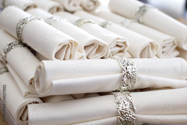 Obraz set napkins with rings