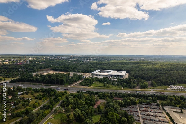 Obraz Stadion Miejski GKS Katowice - Nowy stadion w budowie Czerwiec  2024 