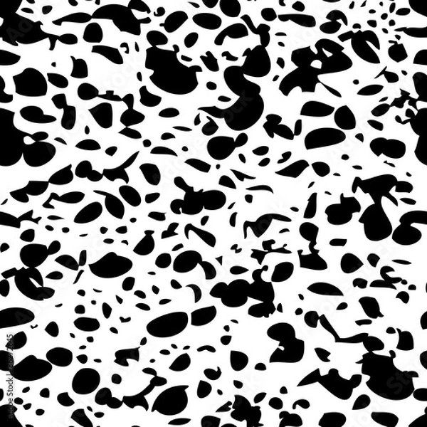 Fototapeta Vector seamless animal black and white pattern. Leopard, cheetah