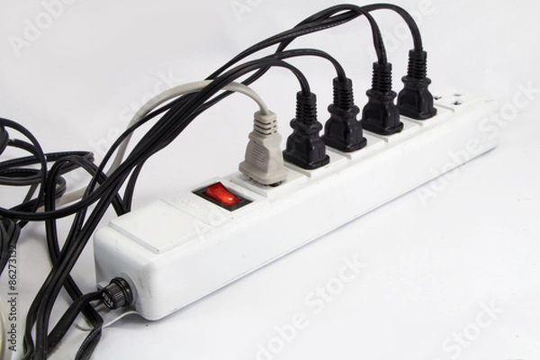 Obraz Extension cord with multiple asian plugs