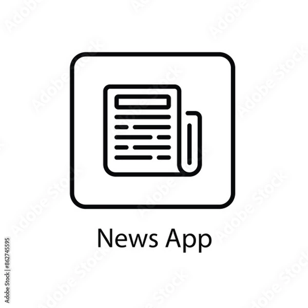 Fototapeta News App vector icon